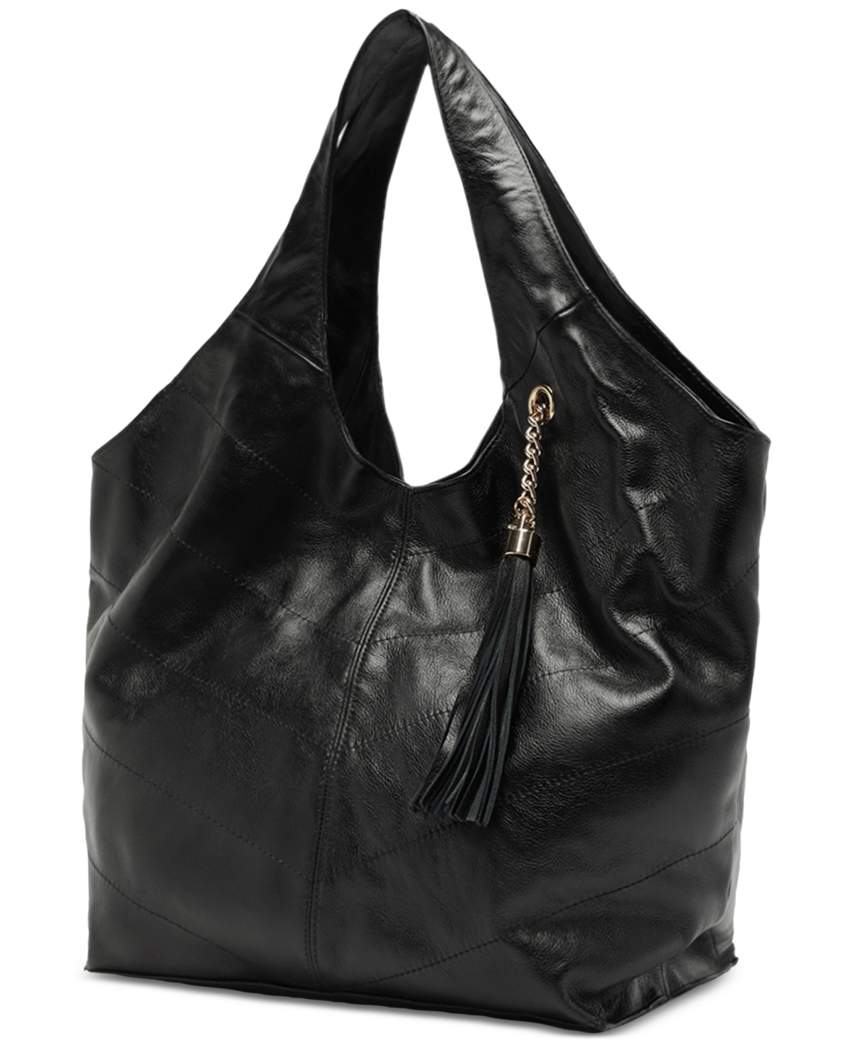 Arezzo Sonya Extra Large Leather Hobo Bag In Black