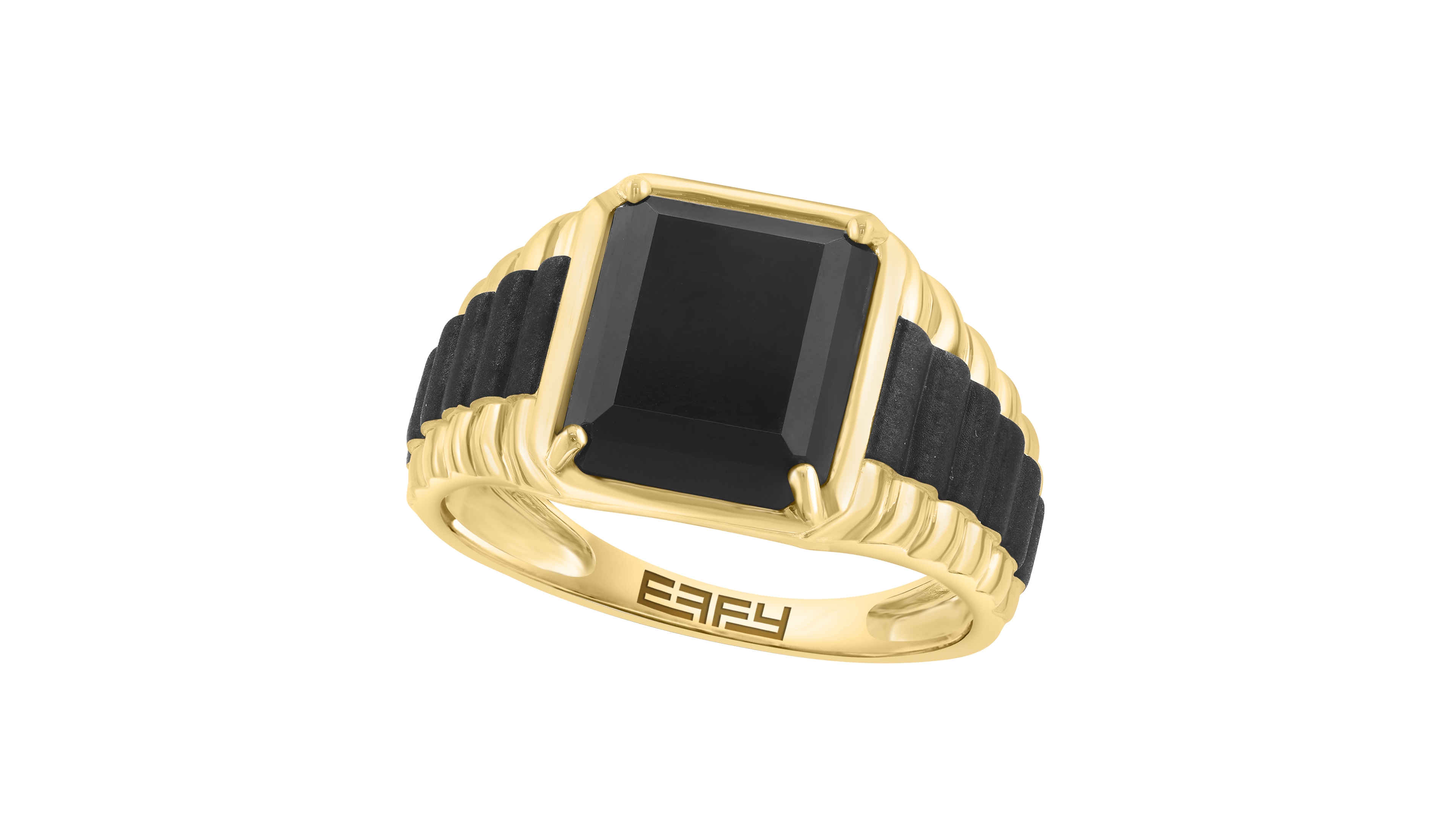 Effy Collection Men's Onyx Ring in 14k Yellow Gold
