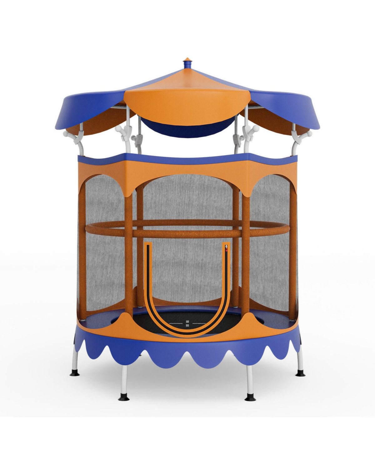 Sugift 64 Inch Kids Trampoline with Detachable Canopy and Safety Enclosure Net