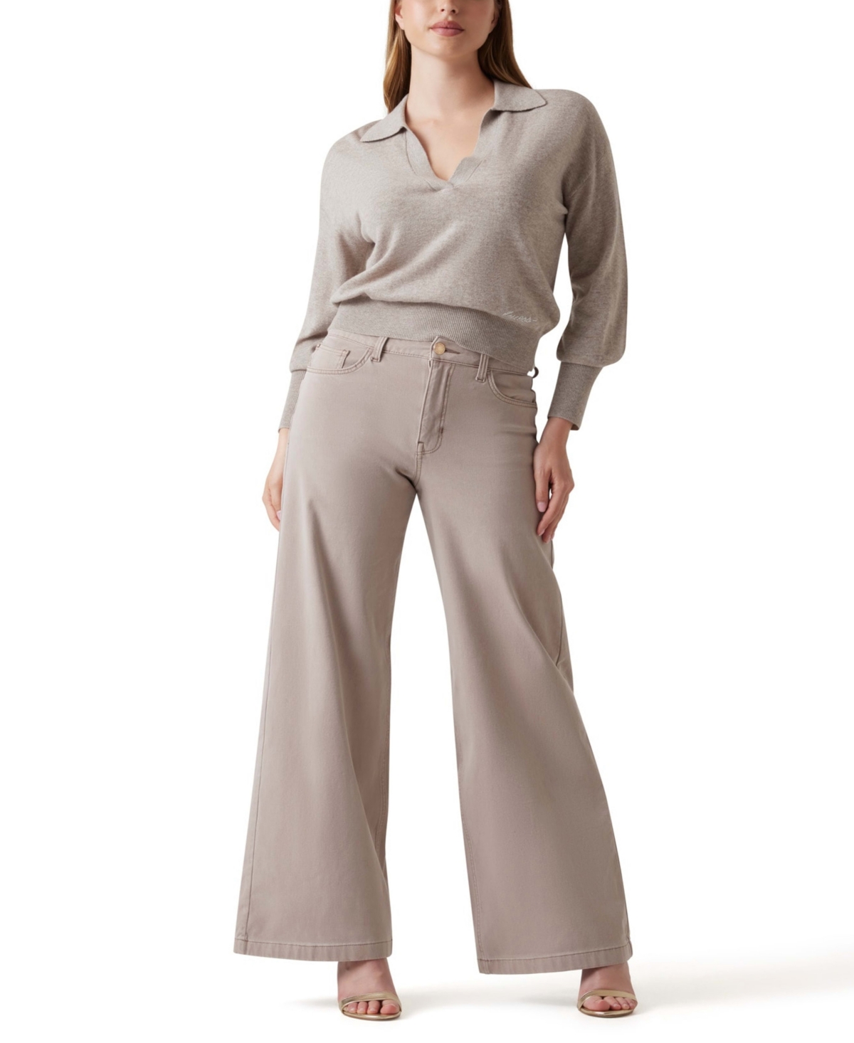 Guess Women's Bellagio High-rise Wide Leg Pants In Neutral