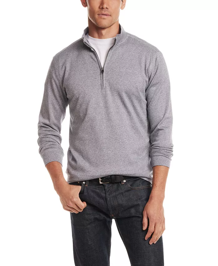 Men's Long-Sleeve Mixy Quarter Zip Sweater