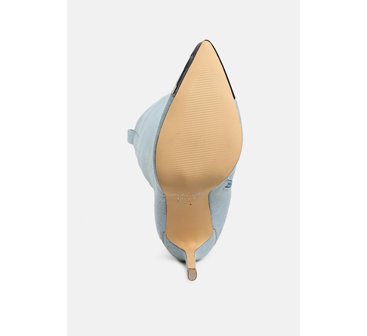 Ridda Metallic Cap Toe Denim Boots