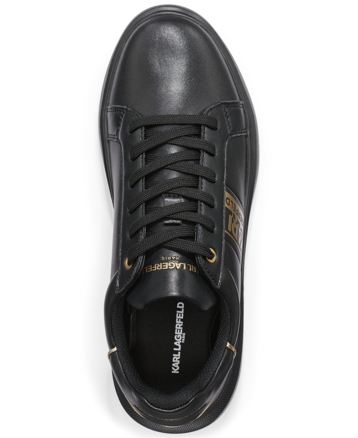 Karl Lagerfeld Men's Side Logo Print Sneakers In Black