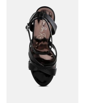 Womens Socialite Metallic Ankle Strap Heel Sandals