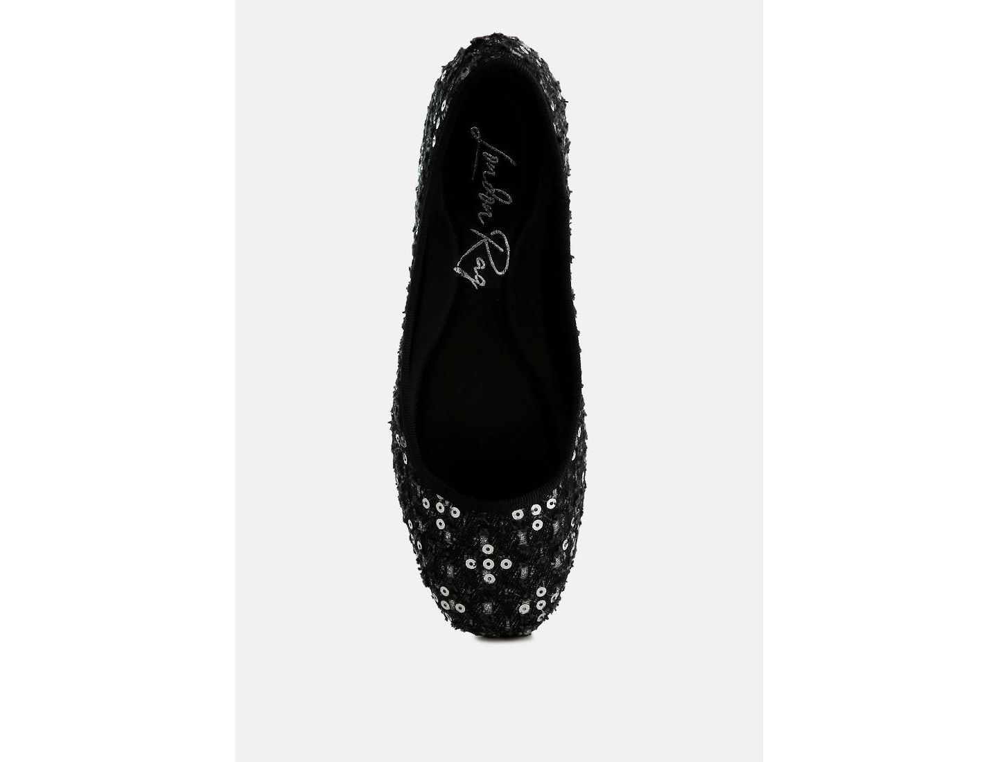 Женские балетки London Rag Sujet Sequin Ballet Flats, цвет: Чёрный — фото 4