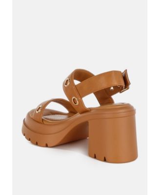 Womens Urla Eyelet Detail Platform Heel Sandals