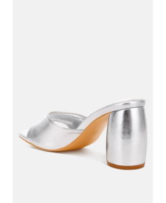 Womens Bumblin Metallic Faux Leather Slip On Sandals