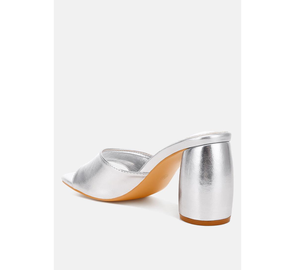 Bumblin Metallic Faux Leather Slip On Sandals