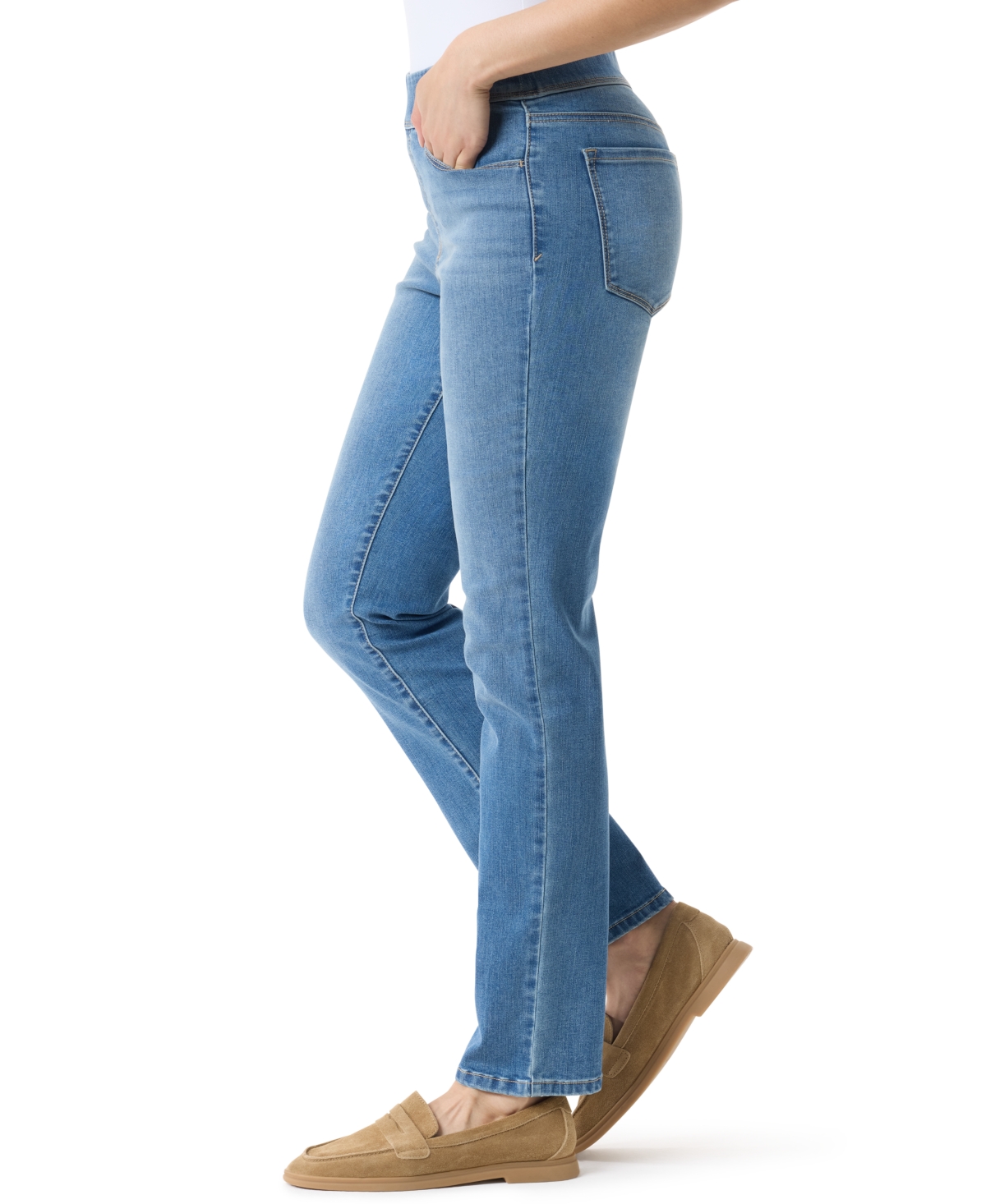 Gloria Vanderbilt Women's Amanda High-Rise Straight Pull-On Jeans