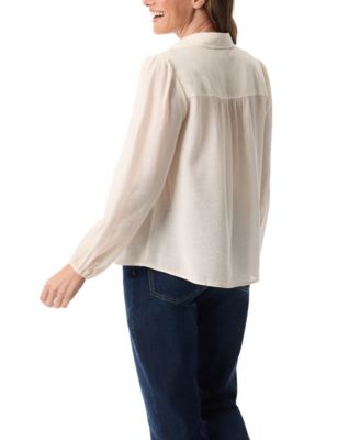 Women's Carmen Long-Sleeve Woven Top