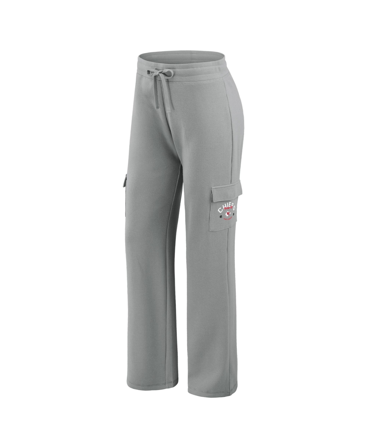 Wear By Erin Andrews Women's 2-piece Gray Kansas City Chiefs Waffle-knit Long-sleeve Hoodie And Lounge Pant Set In Gray