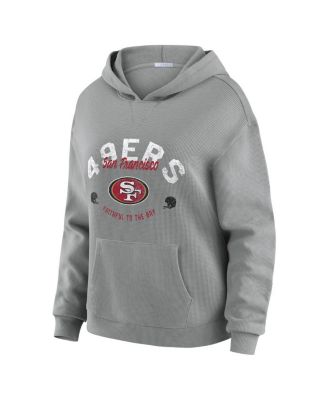 WEAR by Erin Andrews - Women's 2-Piece Gray San Francisco 49ers Waffle-Knit Long-Sleeve Hoodie and Lounge Pant Set
