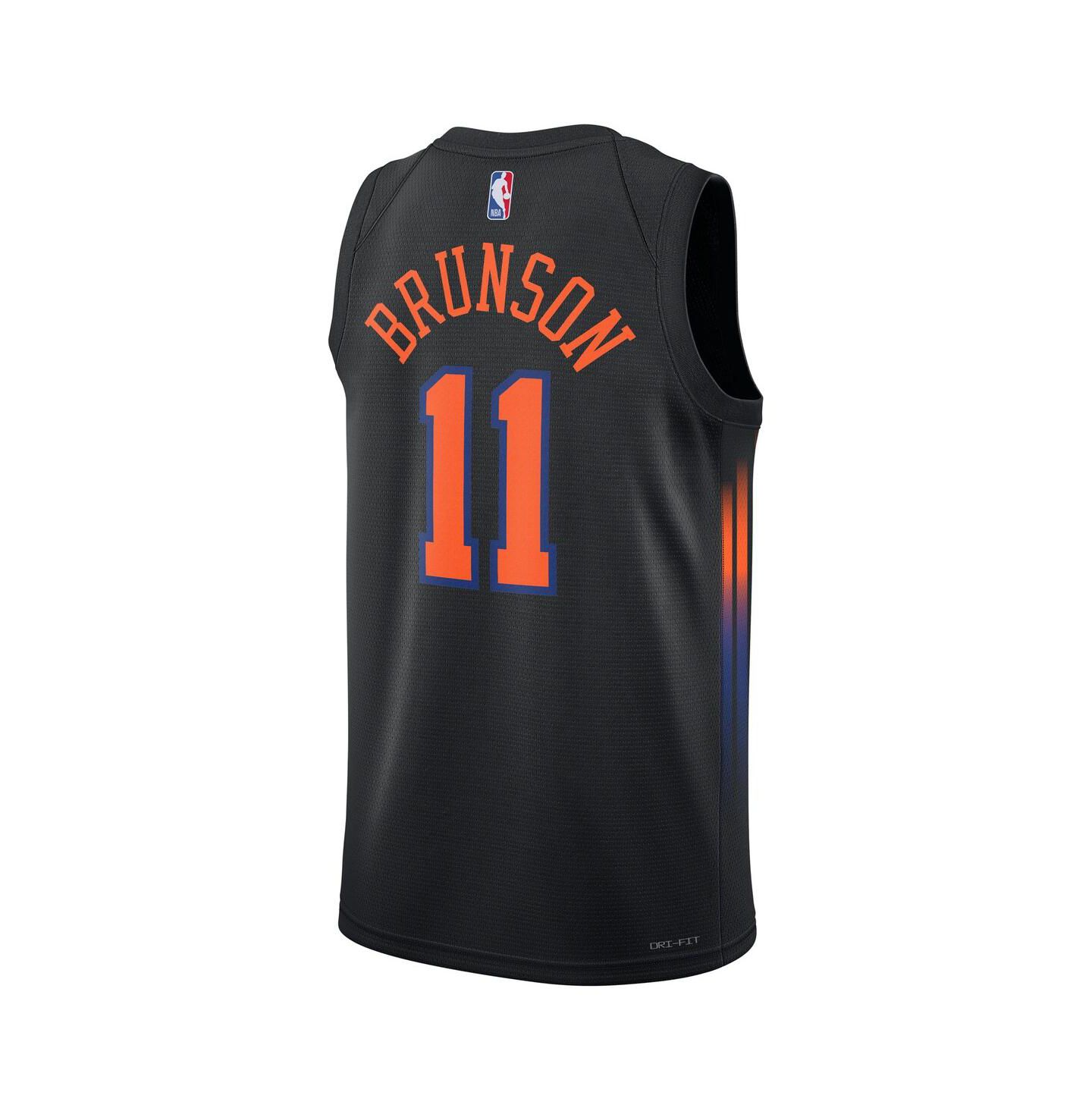 Топ Jordan Jalen Brunson Black New York Knicks Swingman Jersey — фото 3