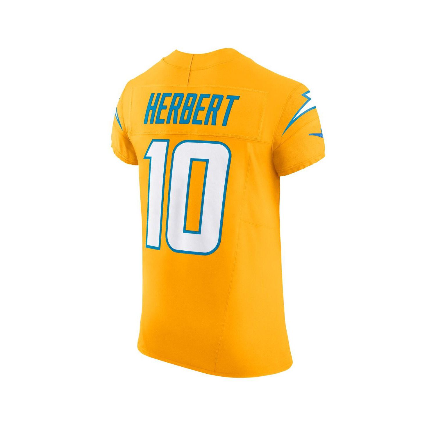Men's Justin Herbert Gold Los Angeles Chargers Alternate Charger Power Vapor F.U.S.E. Elite Jersey