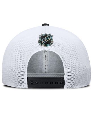 Men's Black/White Philadelphia Flyers Authentic Pro Rink Lockup Adjustable Trucker Hat