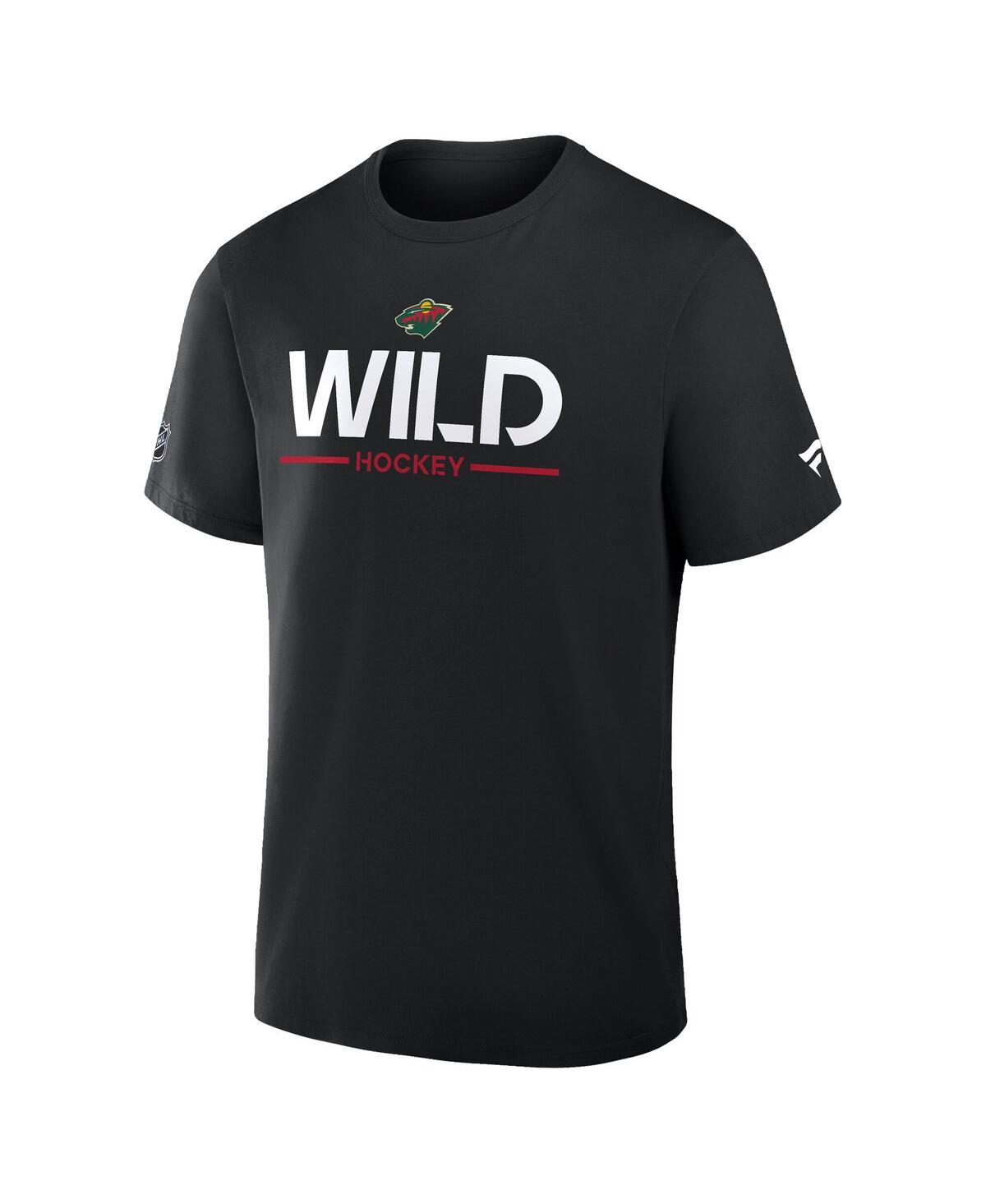 Fanatics Men's Black Minnesota Wild Authentic Pro Primary T-shirt In Multi
