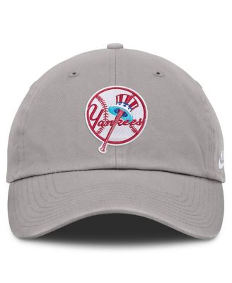 Men's Gray New York Yankees Cooperstown Collection Club Adjustable Hat