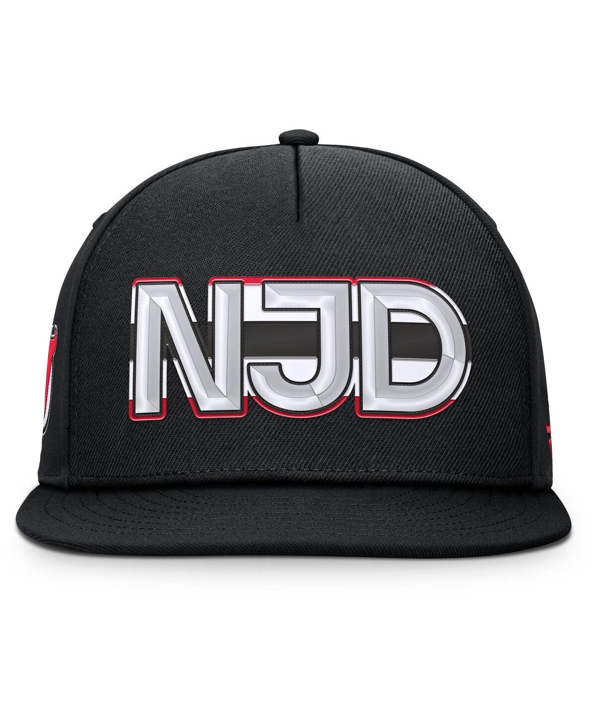 Fanatics Men's Black New Jersey Devils Authentic Pro Rink Team Code Snapback Hat In Black