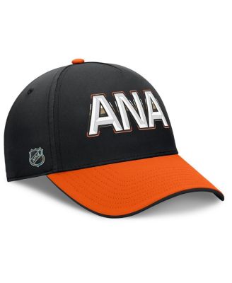 Men's Black/Orange Anaheim Ducks Authentic Pro Rink Team Code Flex Hat