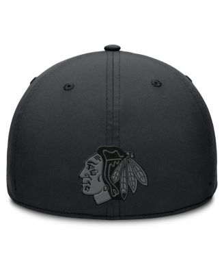 Men's Black Chicago Blackhawks Authentic Pro Road Team Code Flex Hat