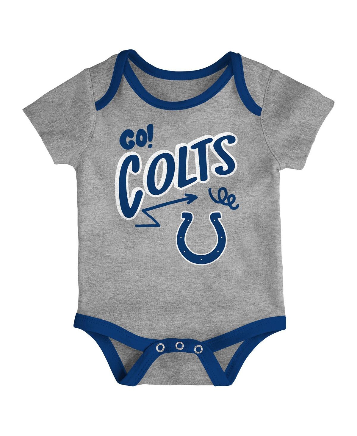 Outerstuff Baby Boys And Girls 3-piece Indianapolis Colts All Day Play Bodysuit Set In Multi