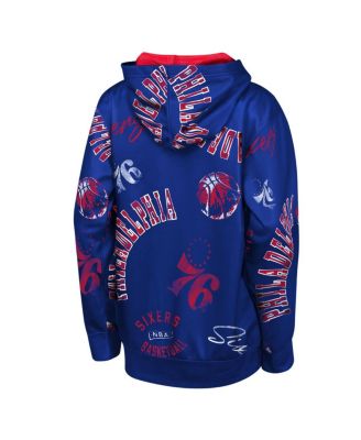 Big Boys and Girls Royal Philadelphia 76ers Moving Violation Hoodie