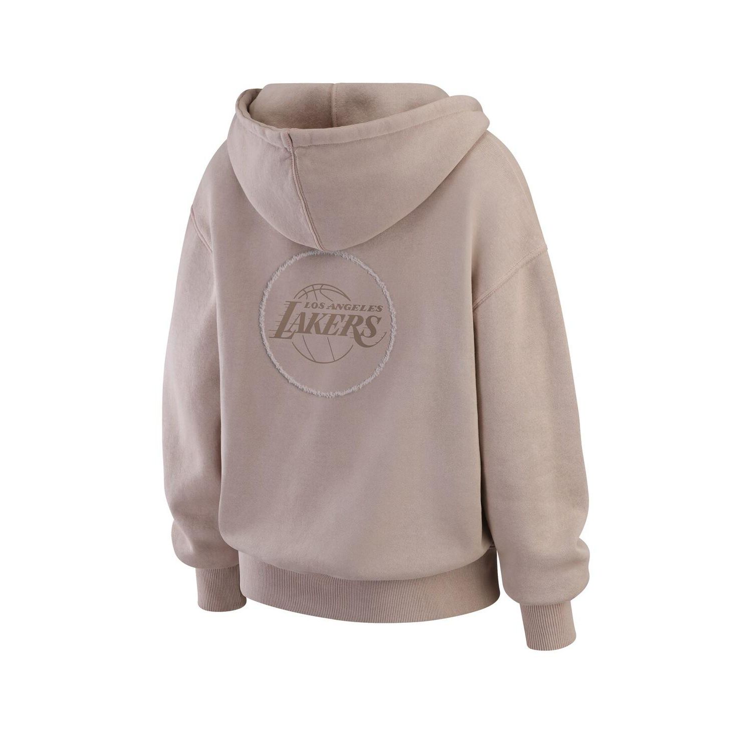 Women's Tan Los Angeles Lakers Washed Pullover Crewdie