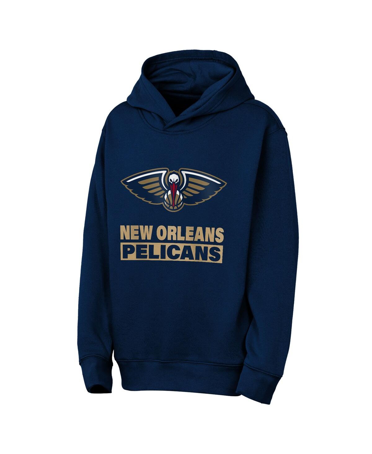 Outerstuff Big Boys And Girls Navy New Orleans Pelicans Back To The Basics Hoodie Sweatshirt In Blue