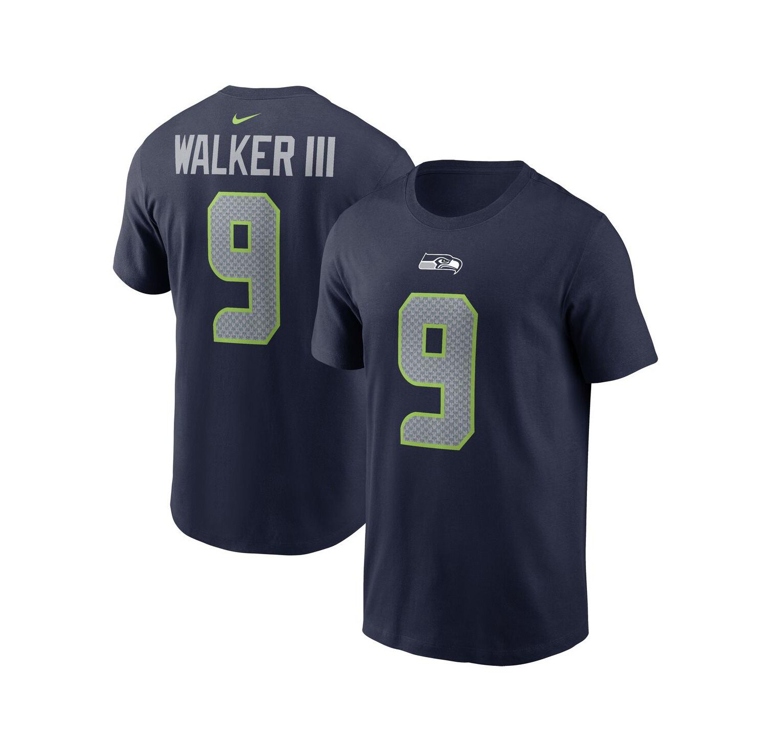 Men's Kenneth Walker III College Navy Seattle Seahawks Player Name & Number T-Shirt