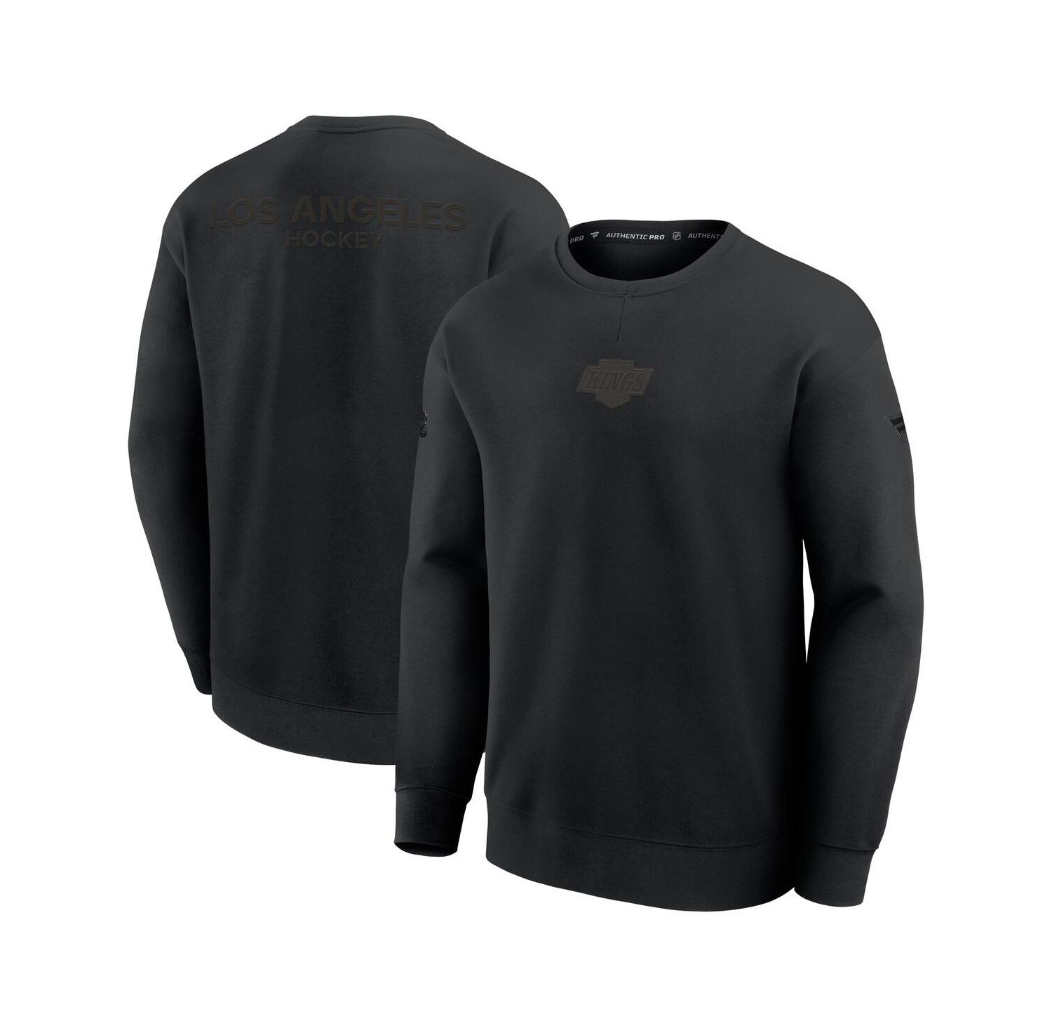 Men's Black Los Angeles Kings Authentic Pro Road Tri-Blend Sweatshirt