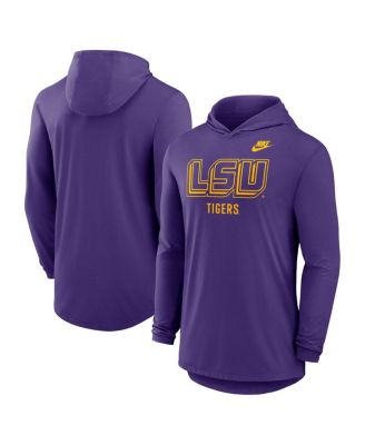 Nike - Men's Purple LSU Tigers Legacy Tri-Blend Dri-FIT Long Sleeve Hoodie T-Shirt