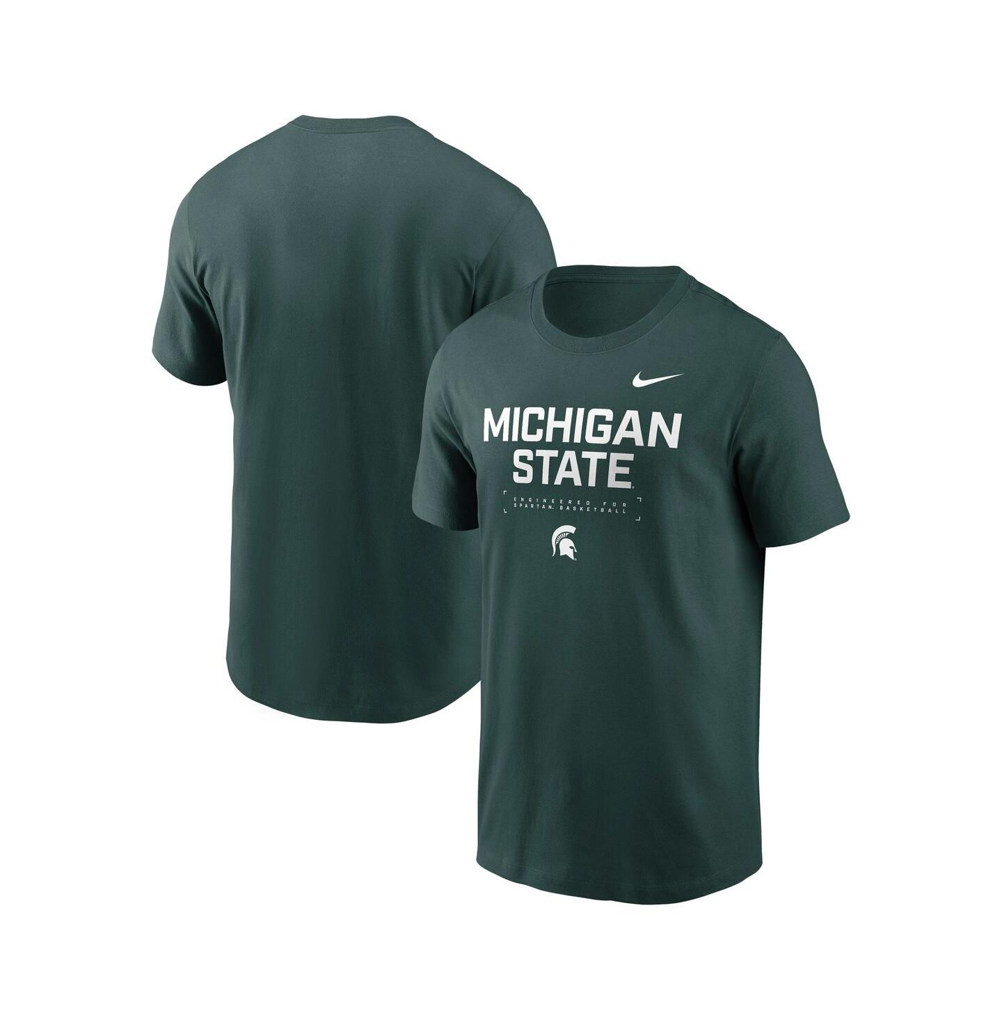 Мужская футболка Nike Green Michigan State Spartans 2025 Courtside Basketball Performance — фото 1