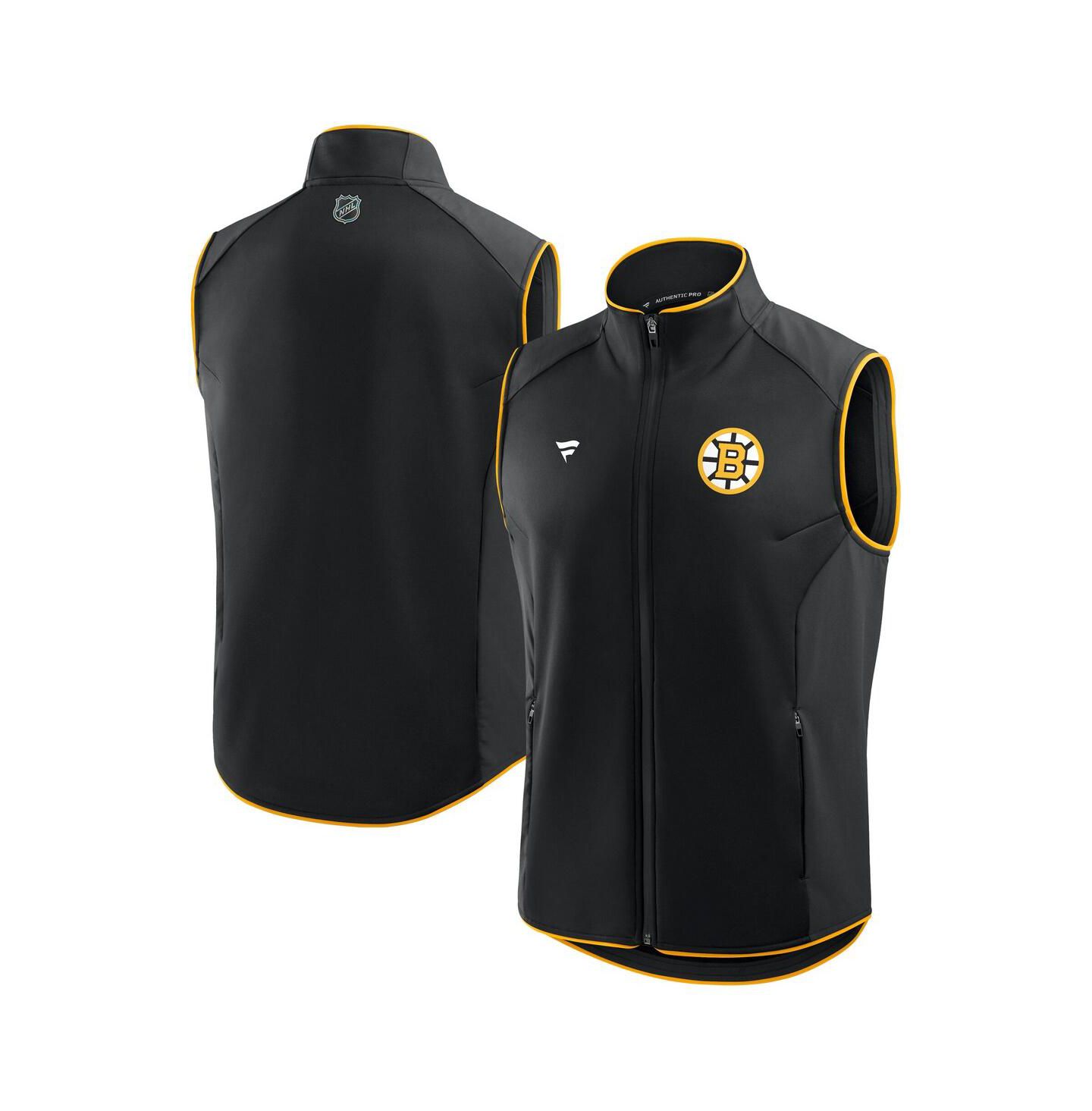 Мужской жилет Fanatics Black Boston Bruins Authentic Pro Rink Full-Zip Vest — фото 1