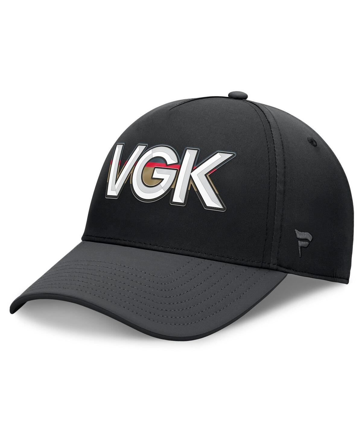 Fanatics Men's Black/charcoal Vegas Golden Knights Authentic Pro Rink Team Code Flex Hat In Black