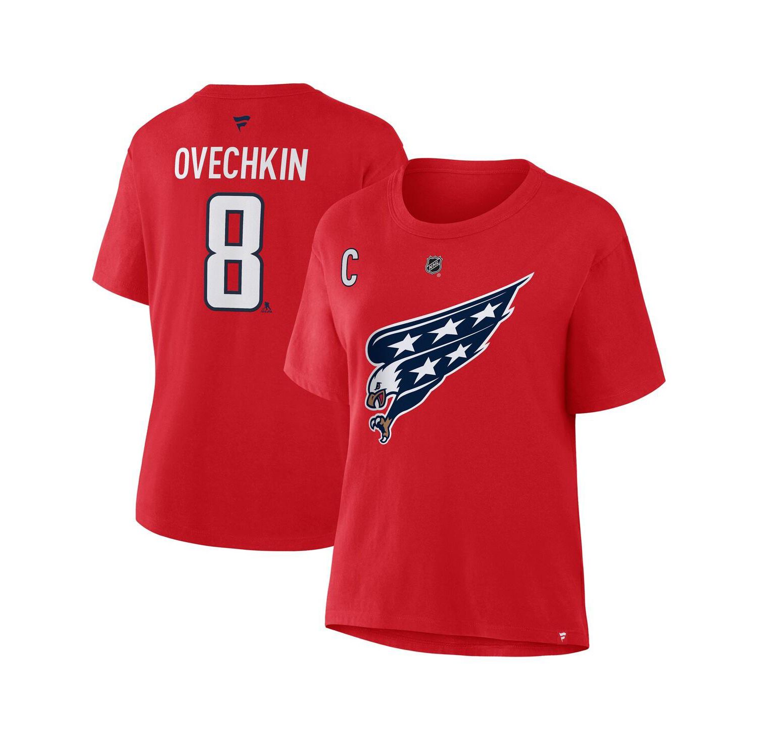 Women's Alexander Ovechkin Red Washington Capitals Authentic Stack Name & Number T-Shirt