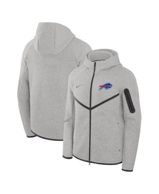 Nike - Men's Heather Gray Buffalo Bills Tech Fleece Full-Zip Wind runner Hoodie