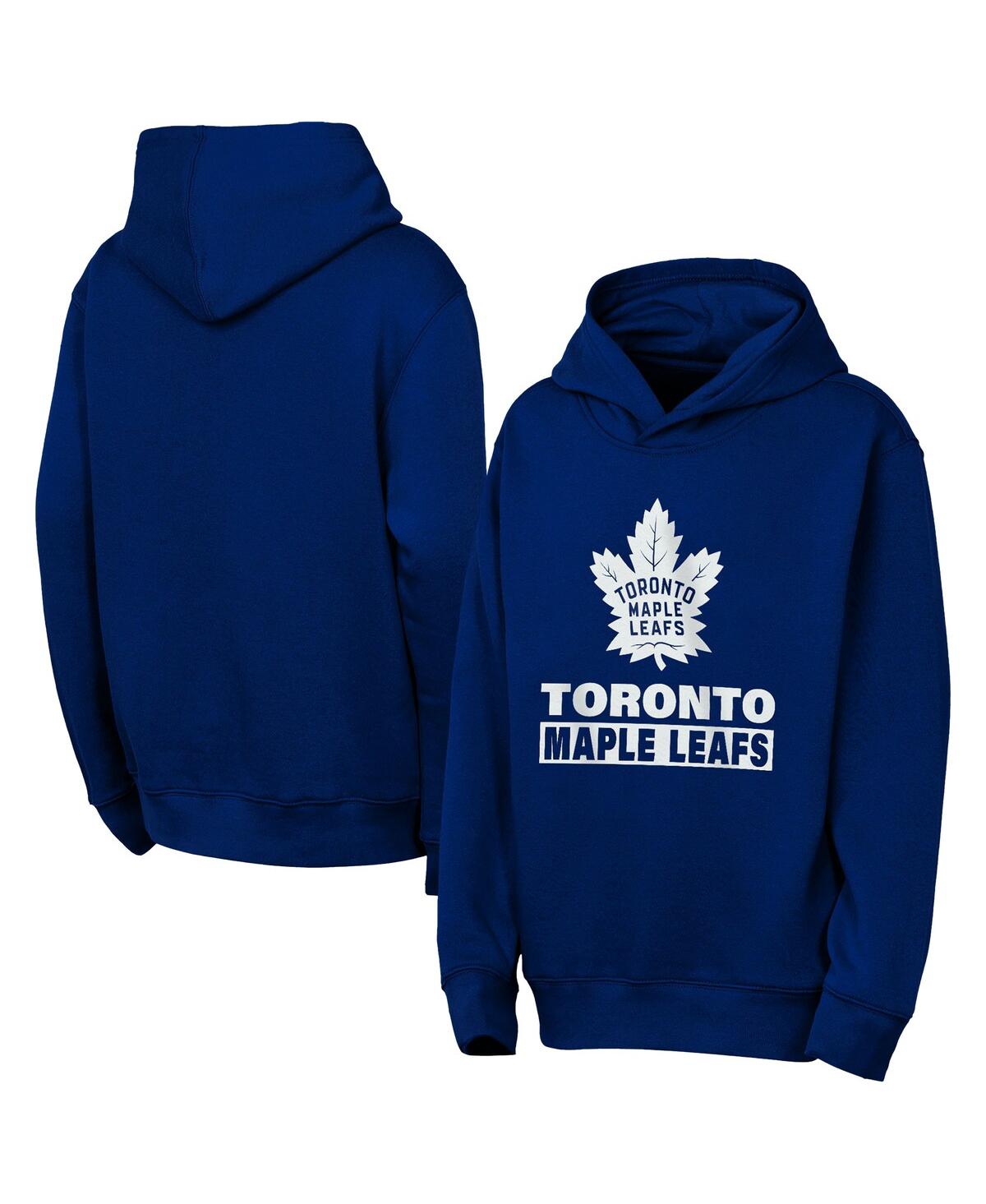 Outerstuff Big Boys And Girls Blue Toronto Maple Leaf's Back To Basics Hoodie In Blue