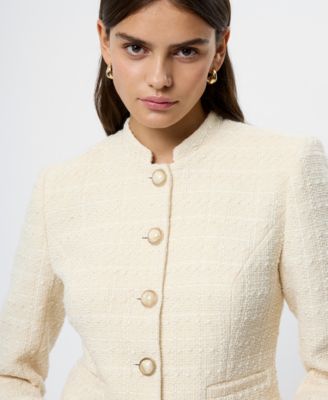 Women's Structured Tweed Long-Sleeve Jacket