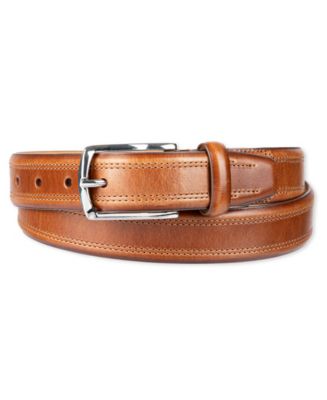 Cole haan orange pebble leather belt link metal detail small Pebble_Orange_Belt_green_stitc  main image 3