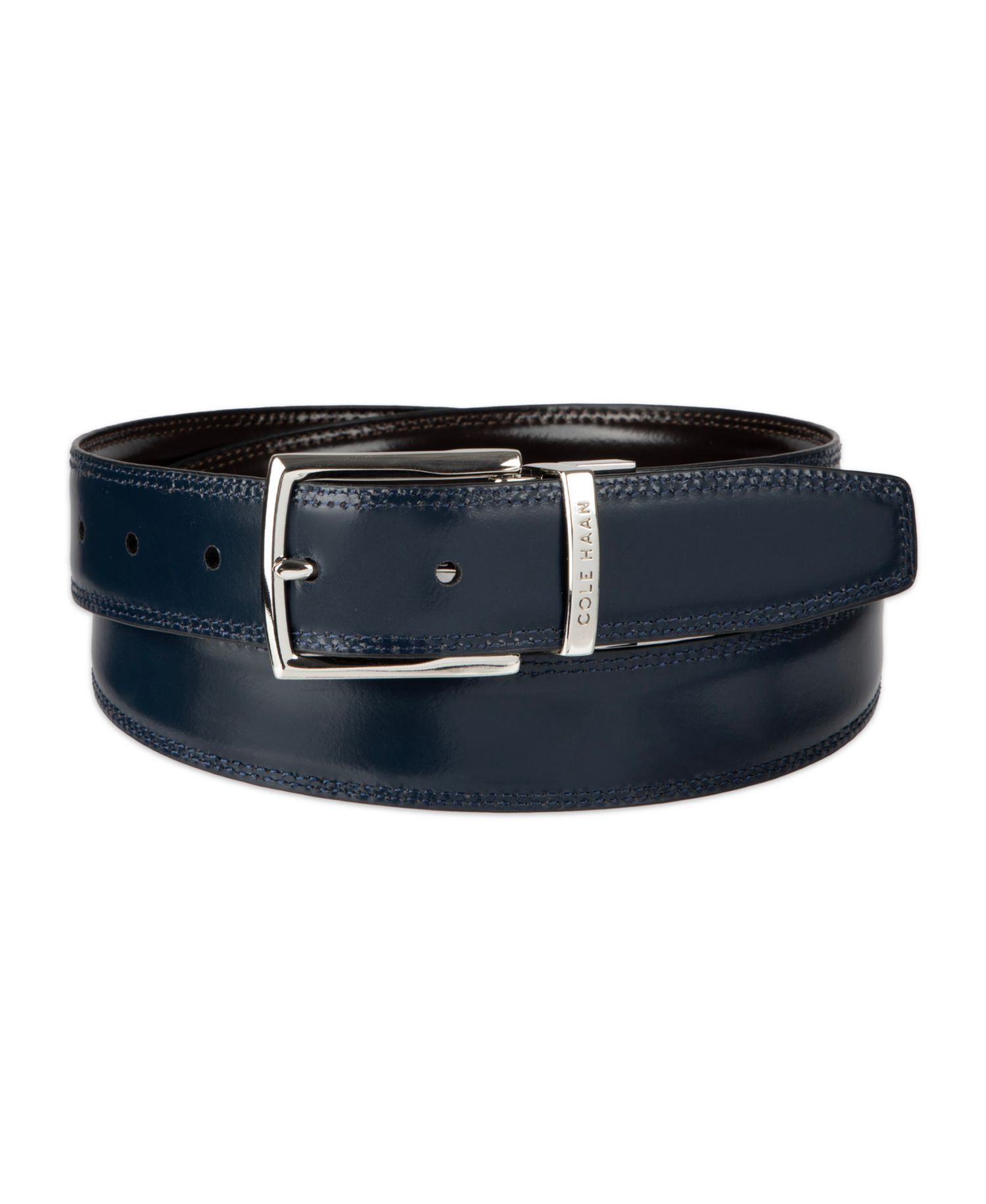 32MM Men's Two-in-One Reversible Leather Dress Belt
