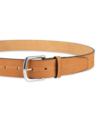 Men's Seam-Stitched Leather Dress Belt