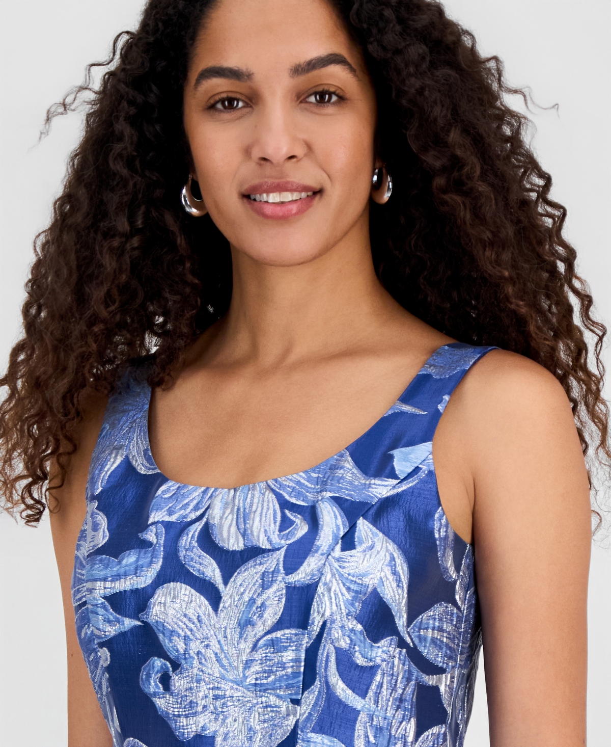 Tahari Asl Women's Brocade Sleeveless Midi Dress