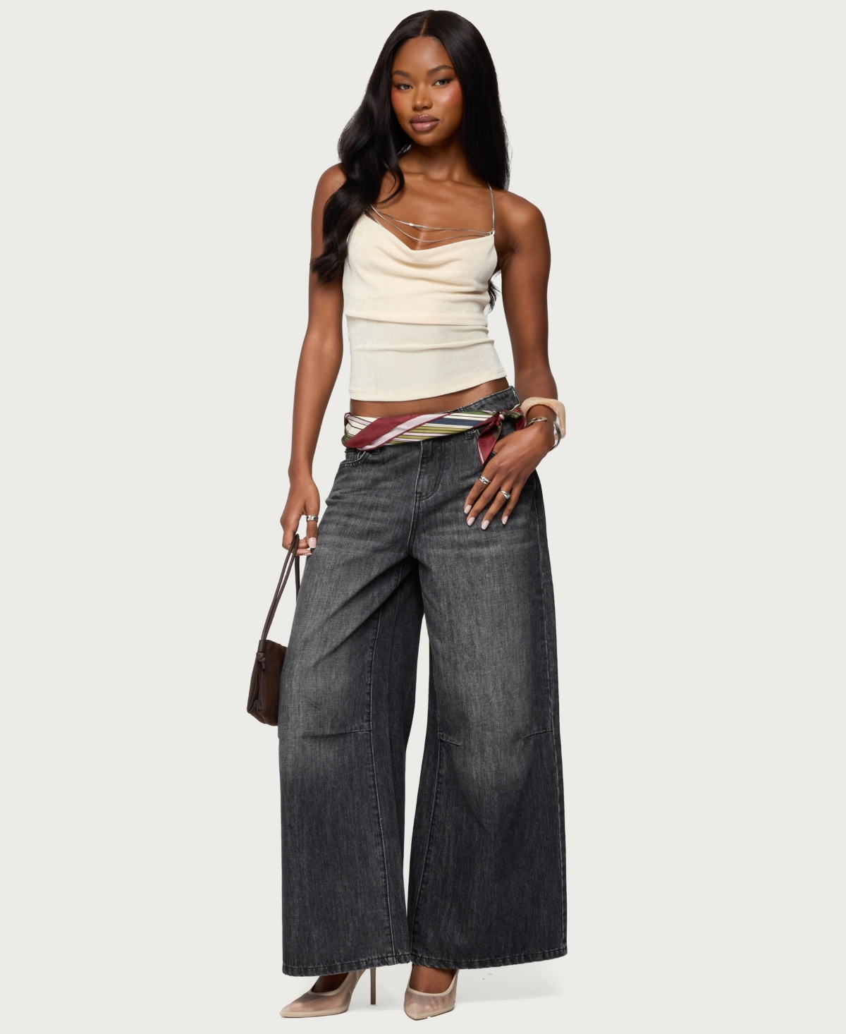 Edikted Women's Khloey Chain Cowl Neck Top