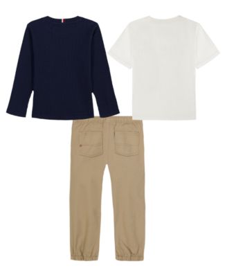 Baby Boys' Long-Sleeve T-Shirt, T-Shirt and Joggers, 3-Piece Set