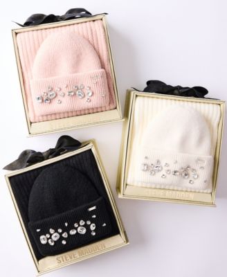 Women's Embellished Beanie and Knit Scarf Holiday Gift Set, 2-Piece