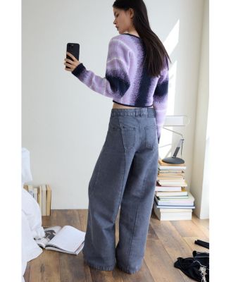 Women's Striped cardigan sweater