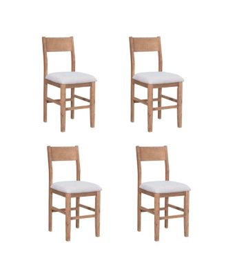 Space-Saving 5-Piece Counter Height Dining Table Set with 4 Upholstered Chairs