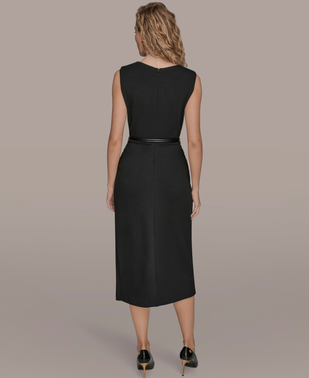 Donna Karan Wm Poly Dress In Black