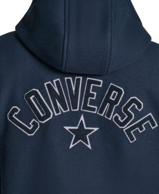 Men's Faux Wool Hooded Varsity Jacket