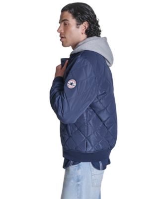 Men's Diamond Quilted Baseball Bomber Jacket